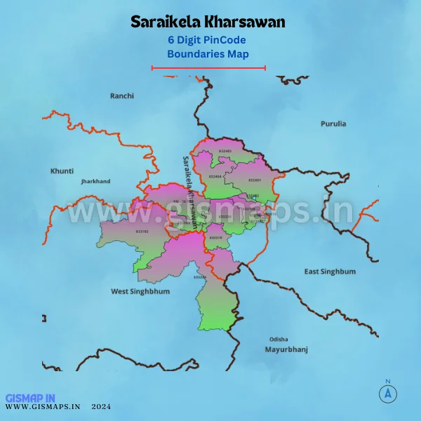 Saraikela_Kharsawan_PincodeBoundaries_Map